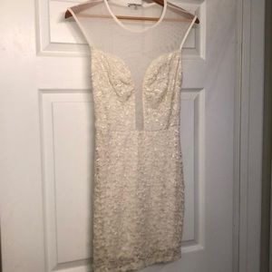 White laced sheer dress